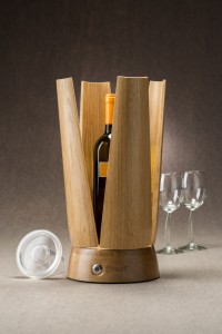 Steelo rovere gusta, confezione regalo per vini e lampada di design